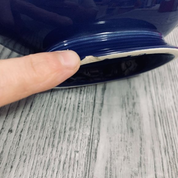 Vintage Fiesta ware USA Dark  Blue Gravy Boat Bowl - Picture 4 of 13